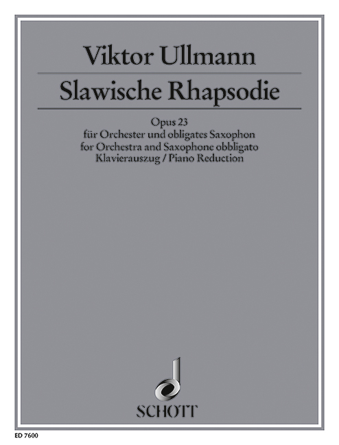 Slavonic Rhapsody op. 23, orchestra and obligatory saxophone, piano reduction with solo part