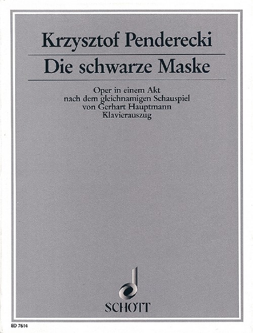 Die schwarze Maske, Oper in einem Akt, vocal/piano score