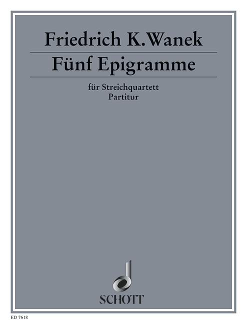 5 Epigramme, string quartet, score. 9790001079525