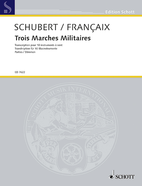 Three Military Marches, Transcription for 10 wind instruments by Jean Francaix, set of parts