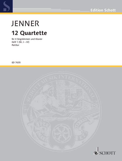 Zwölf Quartette Heft 1, aus dem Toskanischen, 4 voices (SATB) with piano, score. 9790001079716