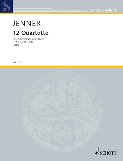 Zwölf Quartette Heft 3, aus dem Toskanischen, 4 voices (SATB) with piano, score