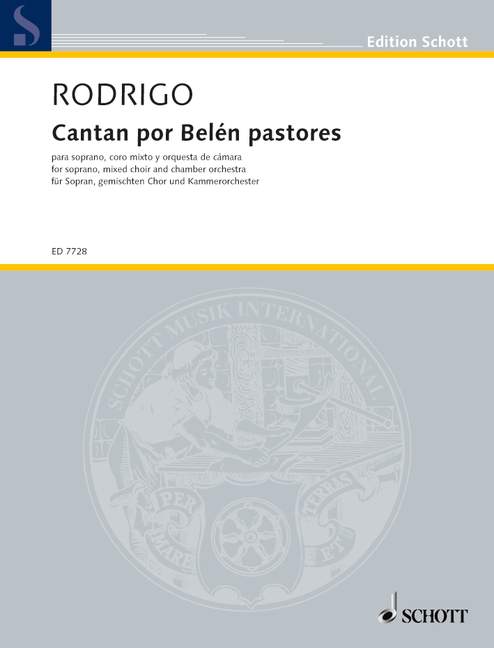 Cantan por Belén pastores, aus Villancicos y canciones de Navidad, soprano, mixed choir (SATB) and orchestra, vocal/piano score