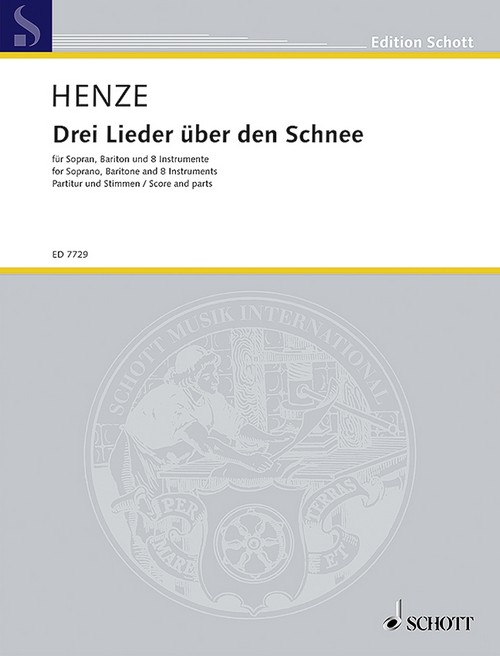 Drei Lieder über den Schnee, for Soprano, Baritone and 8 Instruments, score and parts