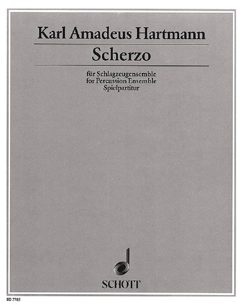 Scherzo, Nach Skizzen Karl Amadeus Hartmanns vervollständigt von Wilfried Hiller (1991), percussion ensemble and piano four hands, performance score