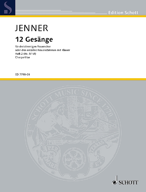 Zwölf Gesänge op. 3 Heft 2, Texte aus dem Toskanischen nach Ferdinand Gregorovius, female choir (SMezA) or 3 female voices with piano, choral score