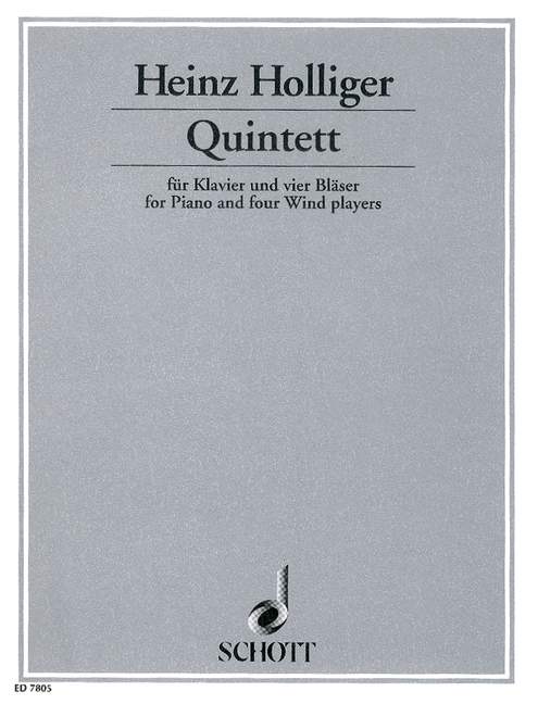 Quintet, piano, oboe (cor anglais), clarinet (bass clarinet), bassoon and horn, score and parts. 9790001081054