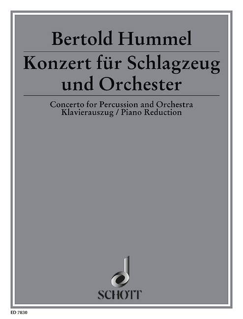 Concerto op. 70, percussion and orchestra, vocal/piano score. 9790001081221