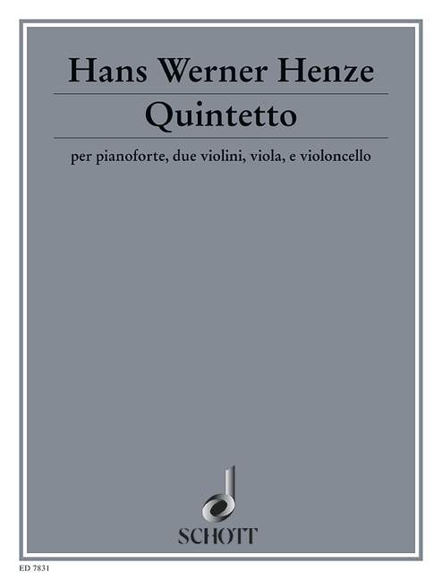 Quintetto, für Klavier, zwei Violinen, Viola und Violoncello, score and parts. 9790001081238
