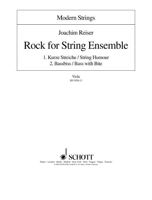 Rock for String Ensemble, string ensemble, separate part