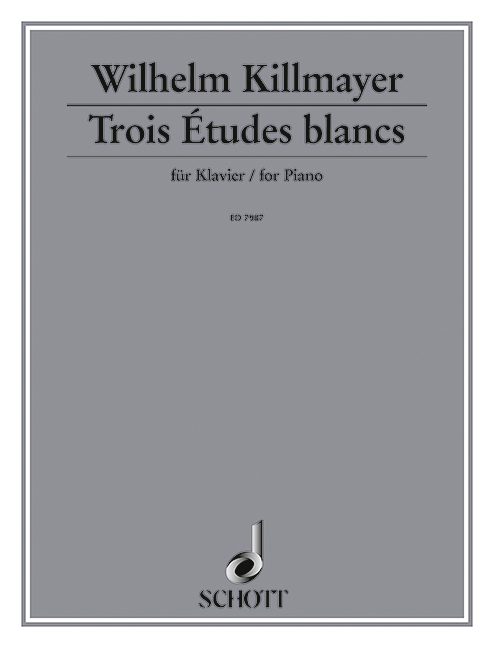 Trois Études blanches, piano. 9790001082372