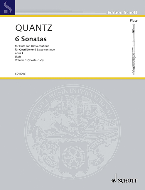 Six Sonatas op. 1 Vol. 1, No. 1-3, flute and basso continuo. 9790001082501