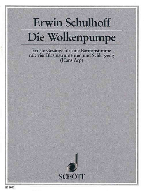 Die Wolkenpumpe Werk 40, Ernste Gesänge nach Worten des Heiligen Geistes, baritone with 4 wind instrumentsn and percussion, score and parts. 9790001083058