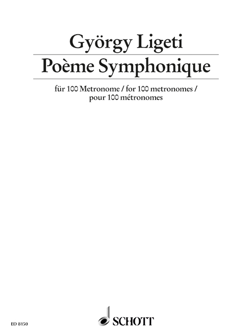 Poème Symphonique, 100 metronoms, score. 9790001083584