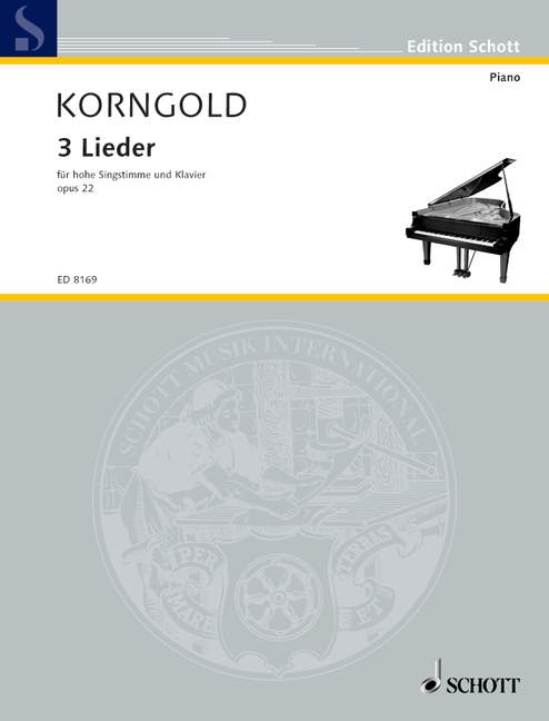 Three Songs op. 22, for high voice and piano