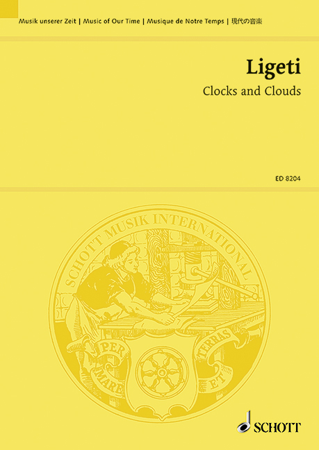 Clocks and Clouds, for 12-part female choir and orchestra, study score. 9790001083966