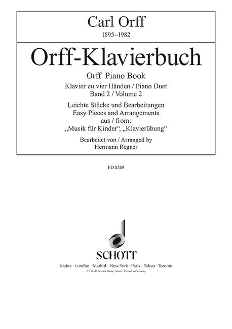 Orff Piano Book Band 2, Easy Pieces and Arrangements from Musik für Kinder and Klavierübung, piano (4 hands)