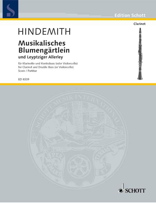 Musikalisches Blumengärtlein und Leyptziger Allerley, clarinet and double bass (cello), performance score. 9790001084796