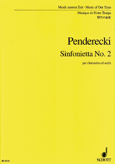 Sinfonietta No. 2, per clarinetto ed archi, study score