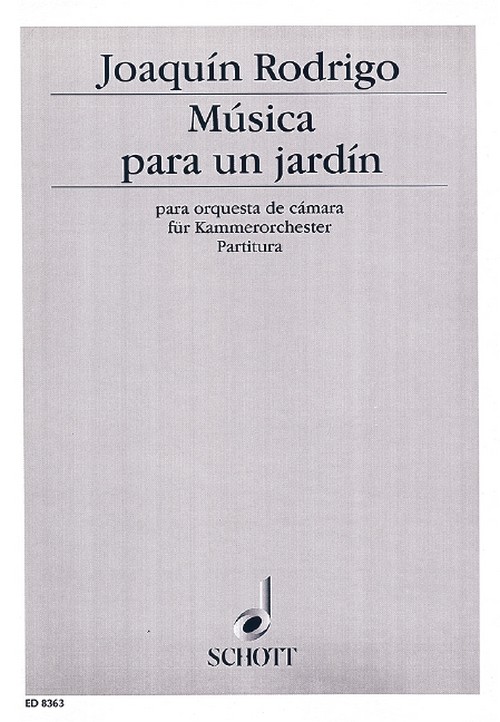 Música para un jardín, chamber orchestra, score