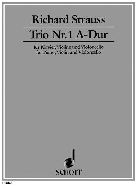 Trio No. 1 A major o. Op. AV. 37, for piano, violin and cello, score and parts