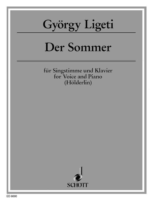 Der Sommer, based on Friedrich Hölderlin, voice and piano. 9790001120975