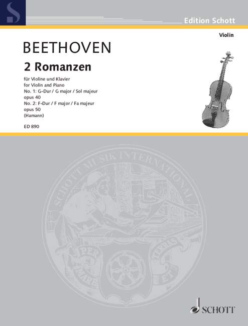 Two Romances op. 40 and 50, G Major / F Major, violin and piano