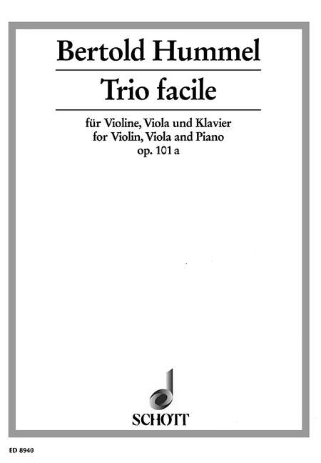 Trio facile op. 101a, violin, viola and piano, score and parts