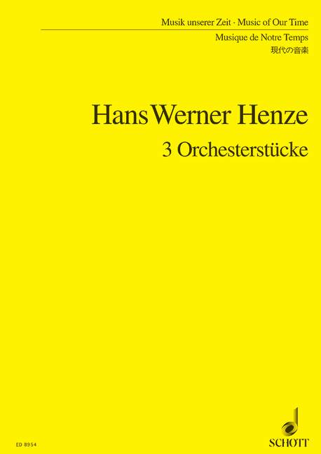 3 Pieces for Orchestra, based on a piano music by Karl Amadeus Hartmann, study score. 9790001125239