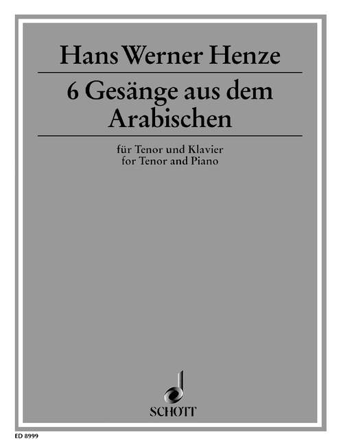 Six songs from the Arabian, for tenor and piano