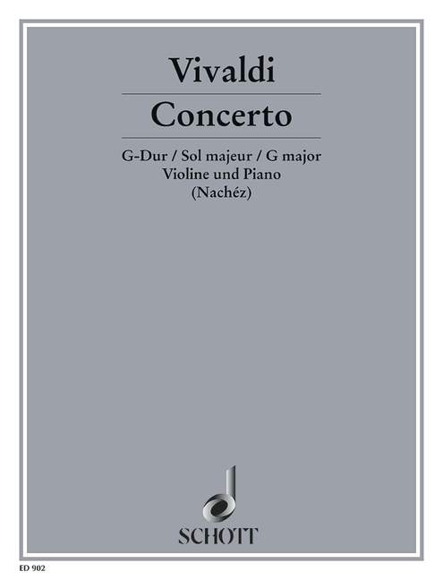 Concerto in G Major RV 298/PV 100, violin, strings and organ, piano reduction with solo part