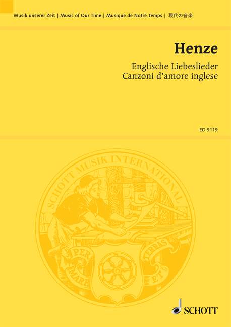 Englische Liebeslieder, Canzoni d'amore inglese, cello and orchestra, study score