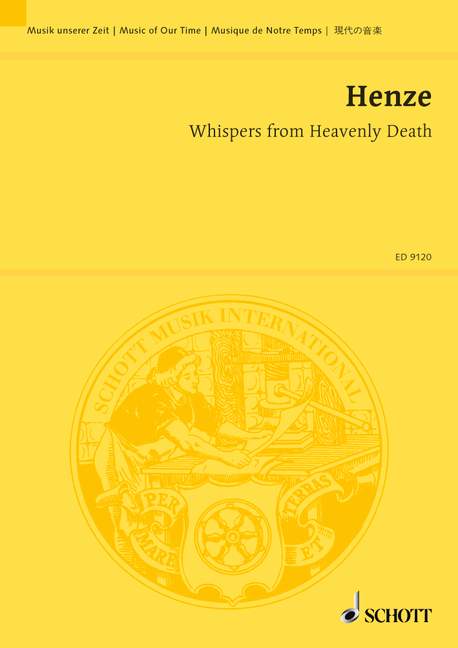 Whispers from Heavenly Death, Cantata for high voice and piano (or eight instrumentalists), study score. 9790001125840