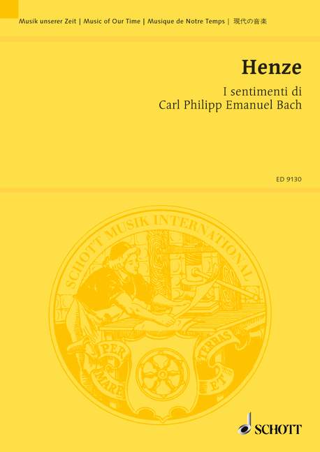 I sentimenti di Carl Philipp Emanuel Bach, Transcription by Hans Werner Henze for flute, harp and strings of the Clavier-Fantasie with violin accompaniment (1787). 9790001126342