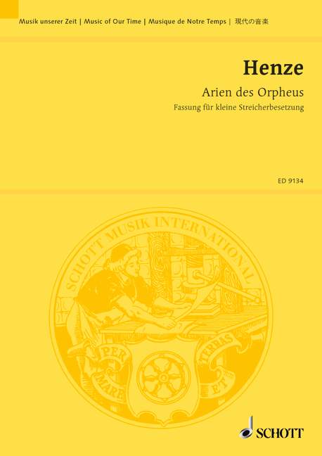 Arien des Orpheus, guitar, harp, harpsichord and kleine stringsbEbetzung, study score. 9790001126380