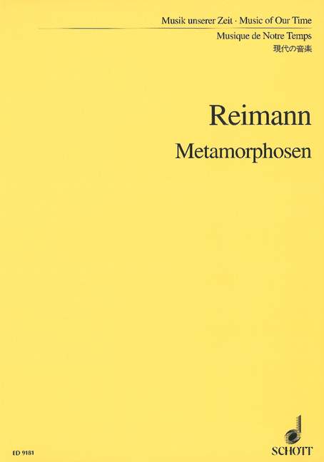 Metamorphoses, on a Theme from Fr. Schubert (D 600), Flute (also Piccolo), Oboe, Clarinet (B flat), Bassoon, French Horn (F), 2 Violins, Viola, Violoncello and Double-bass, study score