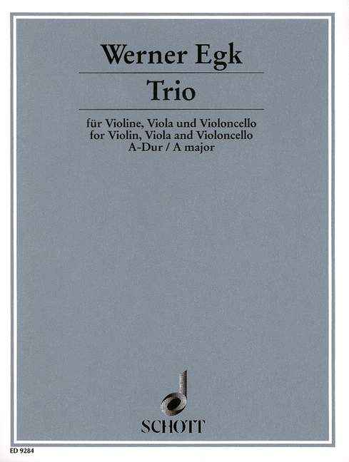 Trio A Major, violin, viola and cello, score and parts