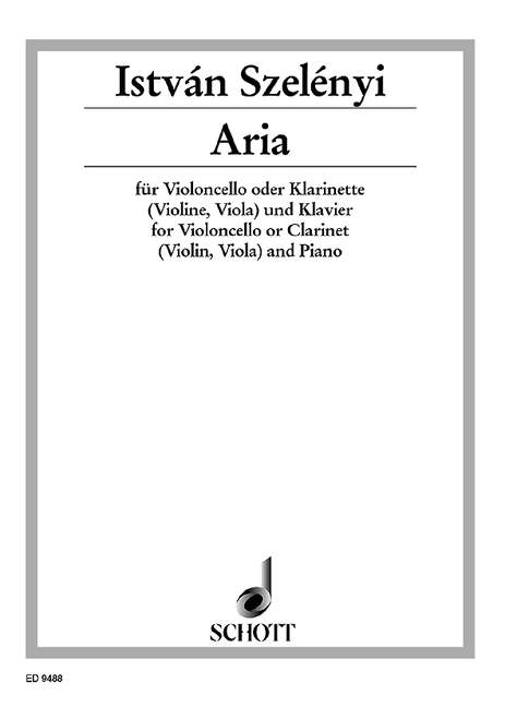 Aria, cello (violin, viola) or clarinet (alto saxophone) and piano. 9790001132480