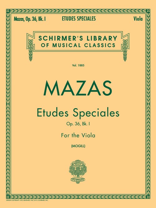 Etudes Speciales, Op. 36, Book 1 for the Viola. 9781480339873