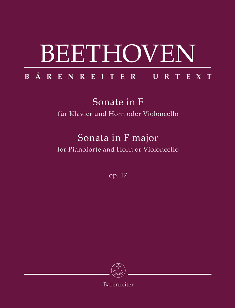 Sonata in F major op. 17, for Pianoforte and Horn or Violoncello, score and parts