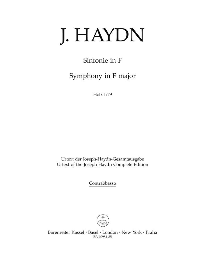 Symphony in F Major Hob. I:79, separate part