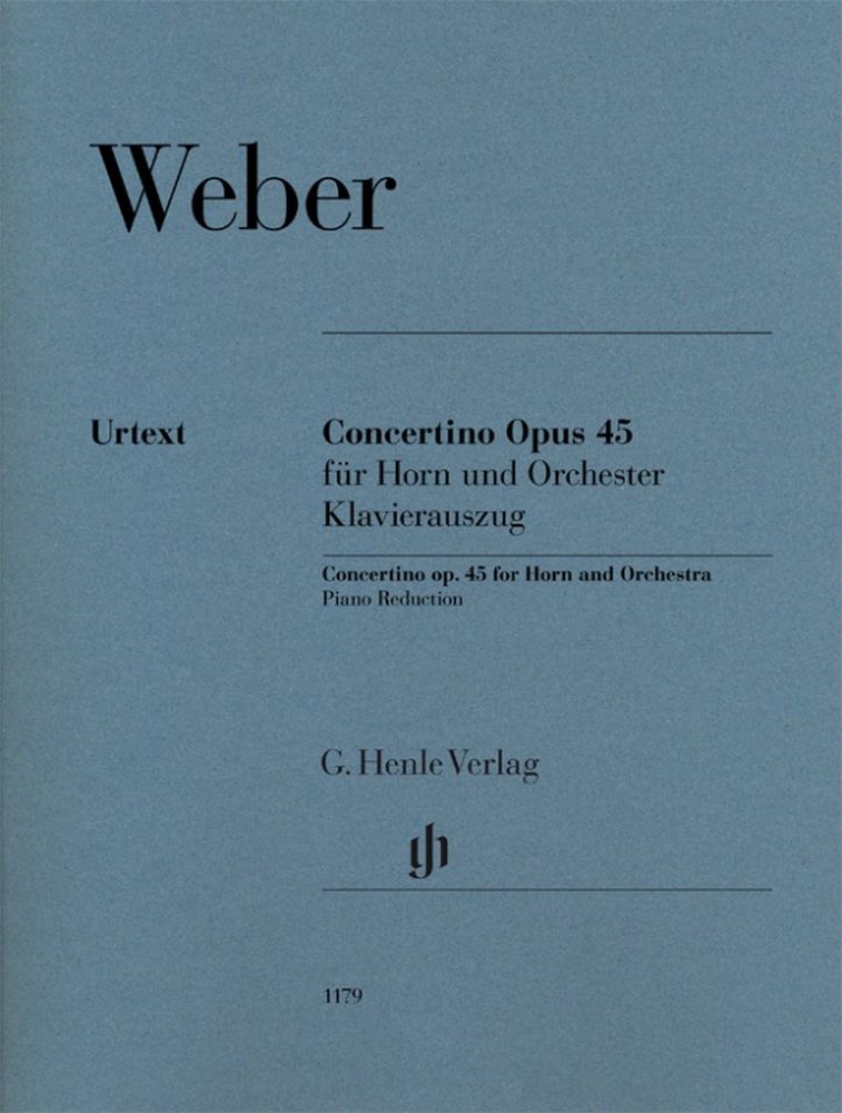 Concertino op. 45, piano reduction with solo part. 9790201811796