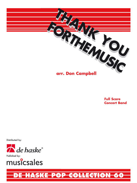 Thank You For The Music: from the hit musical Mamma Mia, Concert Band/Harmonie, Score and Parts