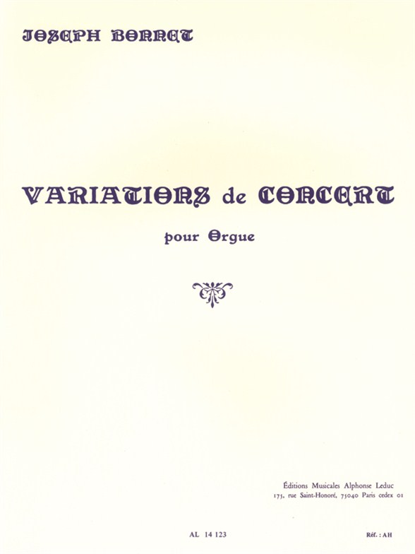 Variations De Concert, Orgue