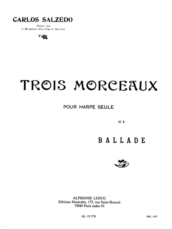 3 Morceaux, nº 1: Ballade, harpe