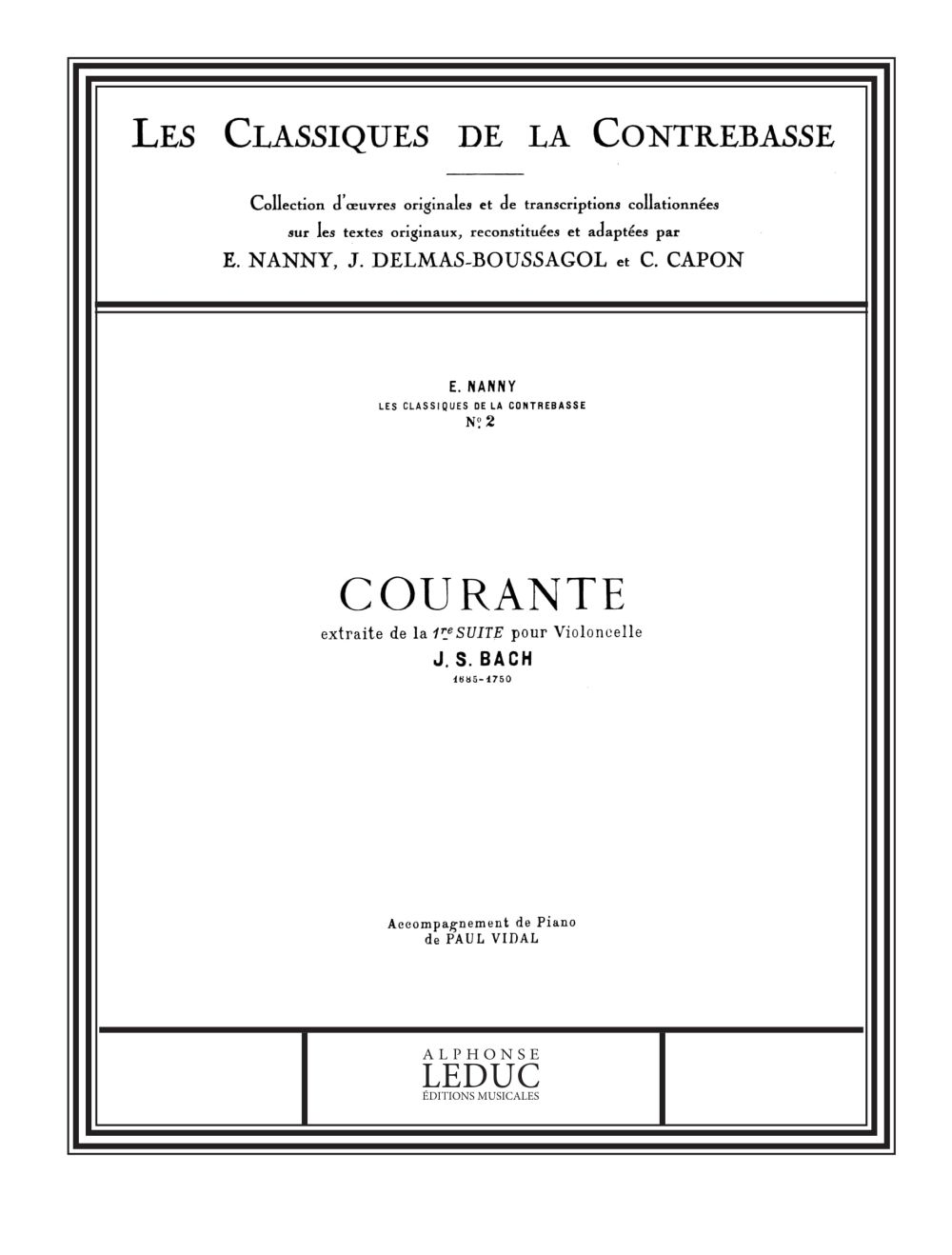 Classiques Contrebasse nº 2: Suite nº 1. 9790046166587