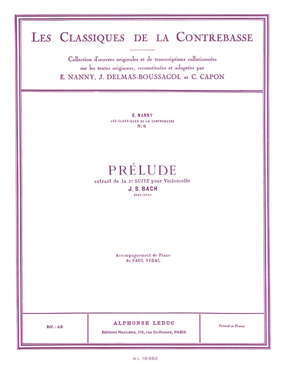 Classiques Contrabasse nº 6: Prélude. 9790046166624