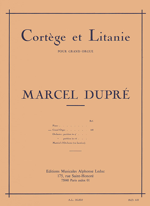 Cortege & Litanie, Orgue