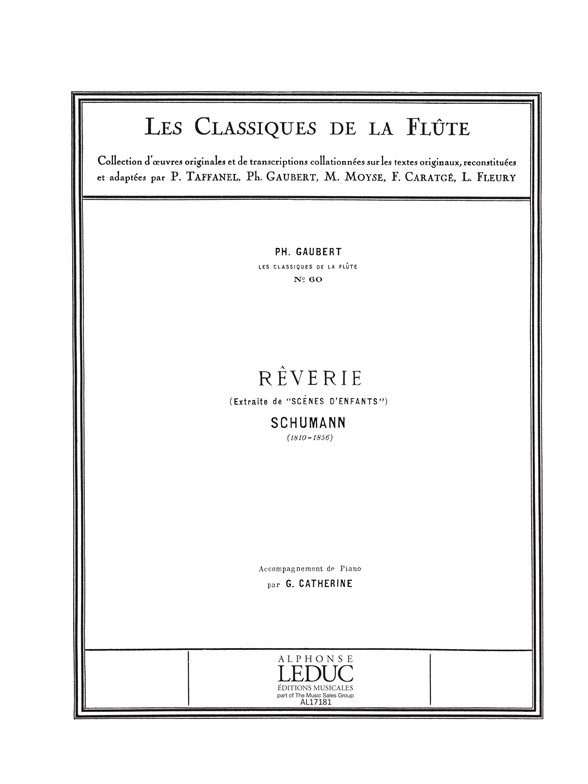 Rêverie (extrité "Scènes d' enfants"): "Les classiques de la flûte" nº 60, Flute et Piano. 9790046171819