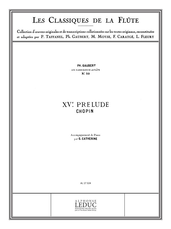 Prelude No. 15, Op. 28 in D flat major: Classiques No. 10, Flute and Piano. 9790046173240